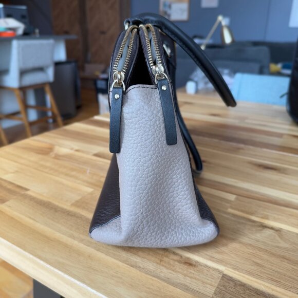 Kate Spade Grove Street Barton Leather Satchel – Brown & Taupe - Picture 3 of 11